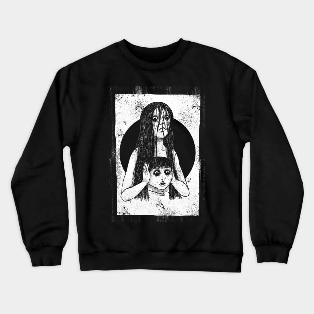 J-Horror - JuOn (White print) Crewneck Sweatshirt by Bloody Savage